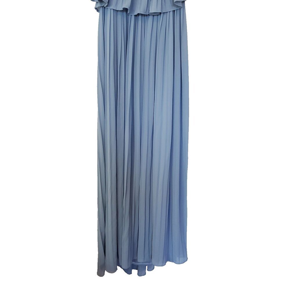 Soieblu Pleated Dress Off Shoulder Elastic Sky Blue Long Womens Sz Small - Picture 8 of 16